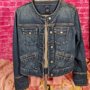 Collarless Jean Jacket Gap
